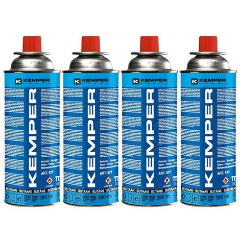 Pack de 4 Cartouches gaz 227g Bouteille de gaz Butane Camping Réchaud Barbecue KEMPER