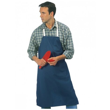 Tablier coton bleu SINGER dim 100 x 70 cm toile coton - bavette - tous usages