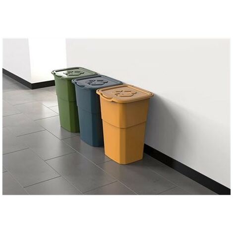 Set De 3 Poubelles De Tri 50L - Couvercles Colorés Jaune, Bleu, Rouge - Pour Recyclage Facile à La Maison Ou Au Bureau
