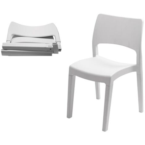 Chaise PVC blanche Intérieur/extérieur empilable et démontable 50x51xH82cm PRO (1/5)