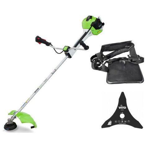 Debroussailleuse thermique 43 Cm3 Moteur 2T 1,6CV + Lame 3 dents + Bobine de fil + Harnais de portée VITO (1/5)