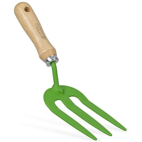 Rateau de jardin 3 dents Outil de jardin Acier et manche bois de hêtre VITO (1/5)