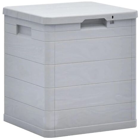 Boîte De Rangement Jardin 90 Litres Yorten - Plastique Résistant, Gris Clair, 42.5x44x50 Cm