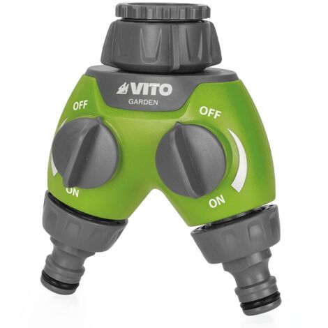 Distributeur pour arrosage 2 voies Raccord rapide 1" Robinet réglable VITO (1/4)
