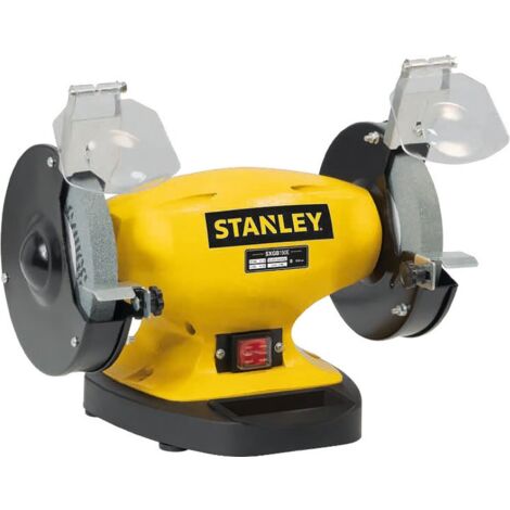 Stanley – Rectifieuse d'établi 400W – Vitesse 2980 tr/min – Meules Ø150 mm grains 36/60 – Base en fonte anti-vibrations pour stabilité - SXGB150E