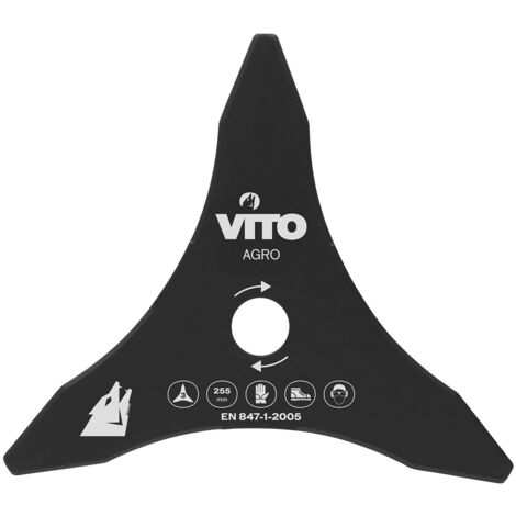 Lame de coupe pour Débroussailleuse 3 dents Ø255mm Alesage 25.4 VITO (1/2)