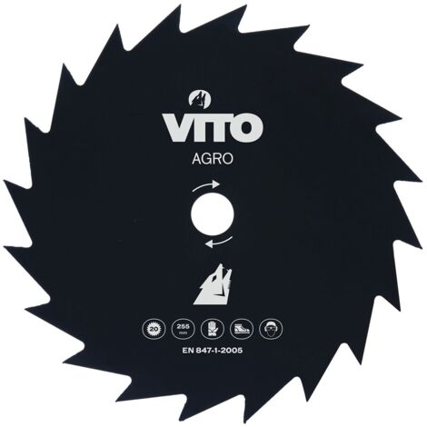 Lame de coupe pour débroussailleuse 20 dents Diam 255mm Alesage 25.4 VITO (1/2)