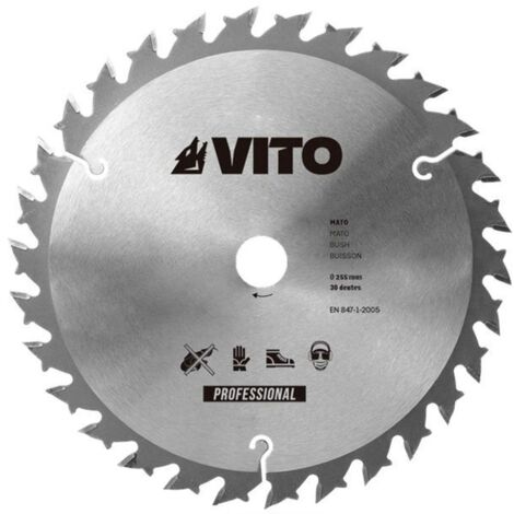 Lame de coupe pour débroussailleuse 30 dents Ø255mm au Carbure Alesage 25.4 VITO (1/2)