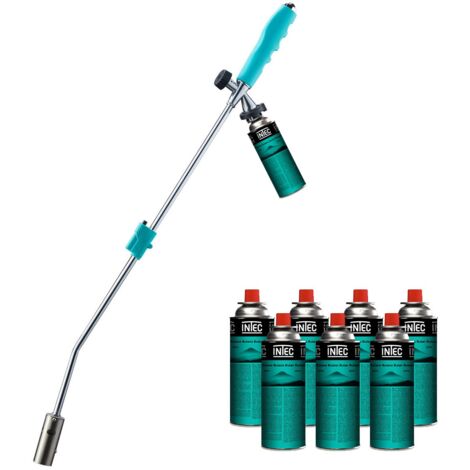 Désherbeur thermique gaz – 8 cartouches butane 227g incluses – Flamme jusqu'à 1300°C – Poignée ergonomique bi-matière – Kz Garden - GAZ 227 GR KZ