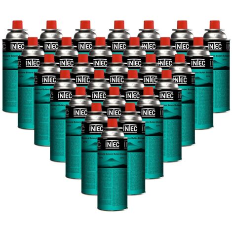 Pack 28 Bouteilles de gaz Butane 227gr Cartouche gaz Camping Compacte Encliquetable Réchaud Désherbeur Barbecue INTEC