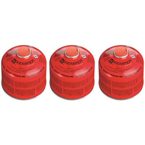 Pack 3 Cartouches de gaz 230g Propane/Butane 7/16 Réchaud camping Résistant basses températures EN417 KEMPER (1/5)