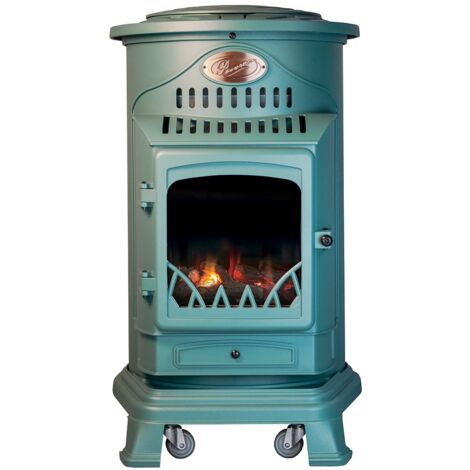 Universal – Poêle à gaz fonte véritable 3.4kW – Chauffage à gaz mobile avec allumage piézo – Rétention de chaleur pour pièces jusqu'à 80 m²