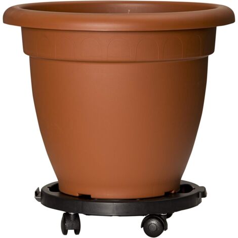 Support à Roulettes Rond diamètre 30 x 7 cm 4 roues - Porte Plante, Pot de Fleurs 170 kg max - Polypropylene Anti Choc KZ GARDEN (1/5)