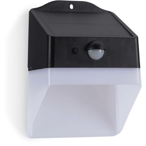 Applique murale Led d'extérieur solaire Noire 2WDétecteur de mouvement Angle120° IP65 ASLO (1/5)