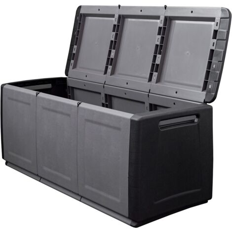 Coffre de jardin 330L en polypropylène – Résistant aux intempéries – Dimensions 138 x 53 x H57 cm – Poignées de transport pratiques – Intec (1/5)