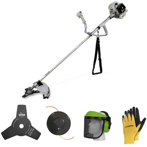Débroussailleuse thermique 43Cm3 + Casque de sécurité anti-bruit + Gants de protection VITO (1/5)