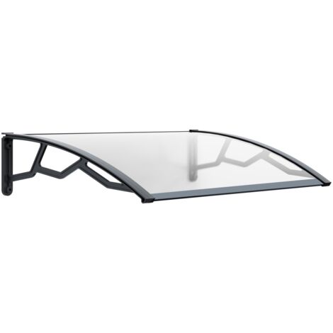 Auvent de Porte d'Entrée et fenêtre 80 x 100 cm - Polycarbonate Anti UV Marquise Extérieure Bras Polypropylène Art Plast (1/5)