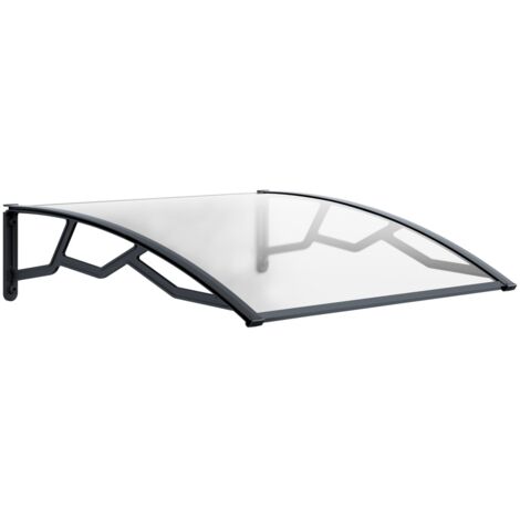 Auvent de Porte d'Entrée et fenêtre 100 x 120 cm - Polycarbonate Anti UV Marquise Extérieure Bras Polypropylène Art Plast