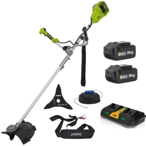 Vito – Débroussailleuse à batterie 40V – 2 batteries lithium 20V 3Ah – Moteur Brushless – Largeur de coupe Ø 250mm – Chargeur double inclus (1/5)