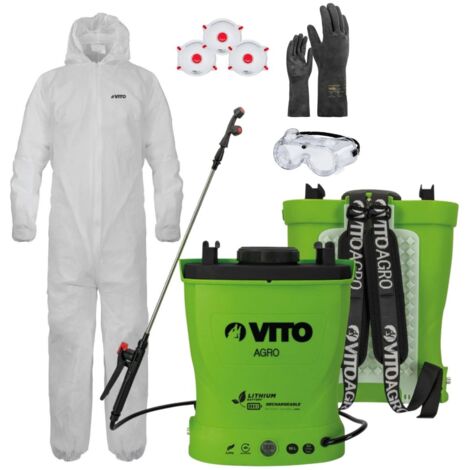 Pulvérisateur Électrique à Batterie Lithium 16L + Kit Protection Jardin XL - Haute Pression & Équipement EPI VITO (1/5)