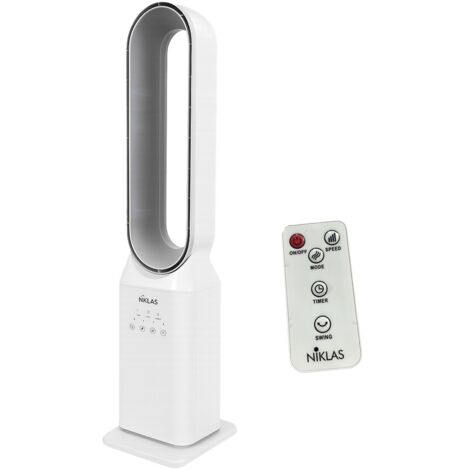Ventilateur colonne silencieux 50W – 3 vitesses – Minuterie 7h – Télécommande incluse – Design compact et éco-énergétique – Niklas