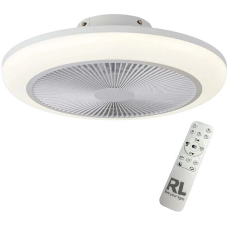 Ventilateur Plafond Lumière LED 30W Ø46cm - Éclairage Dimmable, Télécommande Effet Ciel Etoilé - Trio Lighting (1/5)
