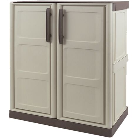 Artplast – Armoire de jardin basse en polypropylène 70 x 39 x 85.5cm – Résistante aux intempéries – Verrouillable – Charge 25 kg