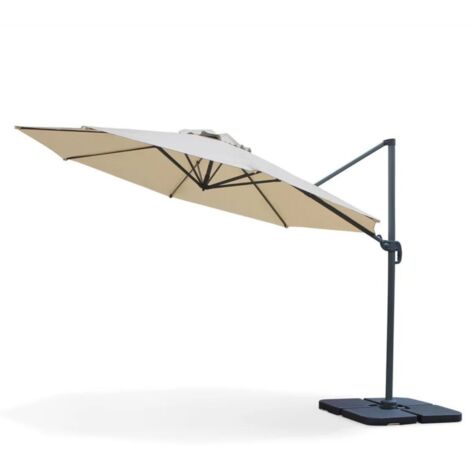Parasol Déporté Jardin Ø350 cm - Rotatif 360°, Toile Polyester - Parasol de Terrasse, Balcon, Piscine KZ GARDEN (1/5)