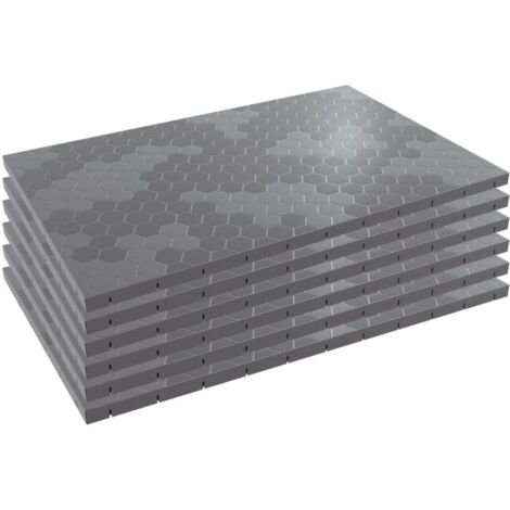 Lot de 6 Dalles de sol Clipsables Grises 116x76x3 cm Rectangulaire Polypropylène Revêtement de Sol Modulable 4.61m2 INTEC (1/5)
