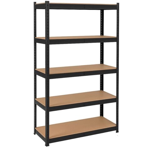 Etagère de Rangement Noire 90 x 60cm x H180cm - Rayonnage Métal Haute qualité 5 Plateaux Charges lourdes 1500kg INTEC (1/5)