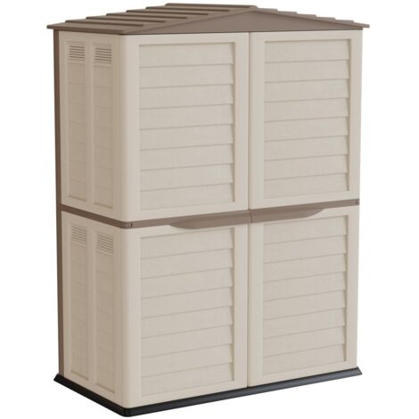 Abri De Jardin INTEC 4 Portes - 151x83x200cm, Polypropylène Anthracite, étanche, Plancher Inclus