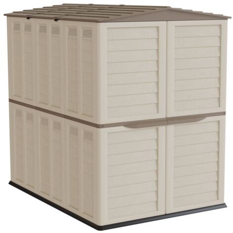 Abri de Jardin Extérieur 5500L Beige - Cabanon de jardin en Polypropylène 151x208x200 - Rangement Outils, Vélos, ARTPLAST