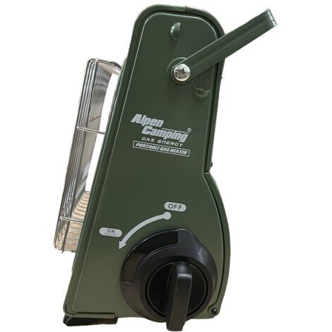 Chauffage à Gaz Mobile Alpen Camping 1700W + 28 Cartouches - Neuf Vert Métal - Puissant