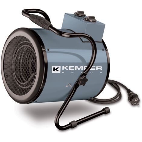 Kemper – Chauffage de chantier électrique 3000W – Débit d’air 400m³/h – Niveau de protection IPX4 – Thermostat ambiant réglable