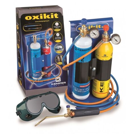Chalumeau Bi-Gaz Oxygène Propane Pro 3300°C : Kit Complet Soudage & Brasage, Coupe Acier 5 mm, Détendeurs, Manomètres KEMPER