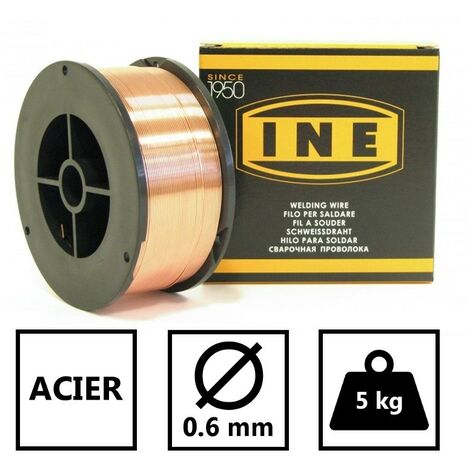 Fil acier SG2 0.6mm - 5kg -soudage MIG-MAG Bobine de fil diamètre 200mm