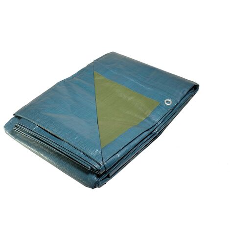 Bâche plastique 4 x 5 m Bleue et Verte Polyéthylène 150g/m² (1/5)