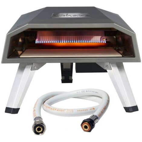 Four à pizza à gaz 4400W – Température max 450°C – Brûleur haute énergie – Tuyau pré-monté pour propane – Usage extérieur – Sahara