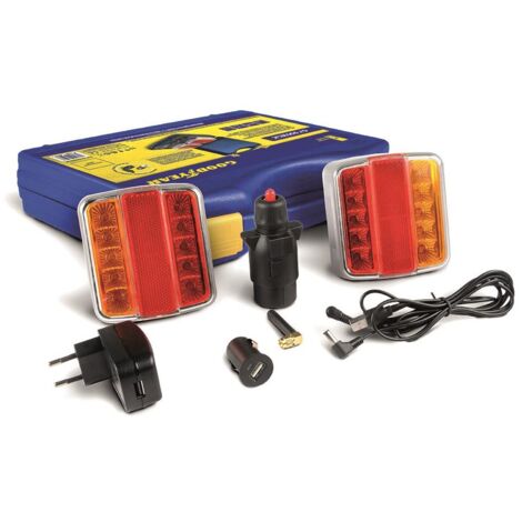 Feux Arrière Remorque Magnétiques PROZOR - 18 LED E-marké IP65 | Avec Réflecteur Et Câble 7.5m | 12V Pour Camions, Caravanes, Bateaux