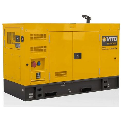 Groupe electrogène Diesel 20kVA 16KW Triphasé Monophasé AVR ATS Démarrage Automatique Autonomie 17h VITO