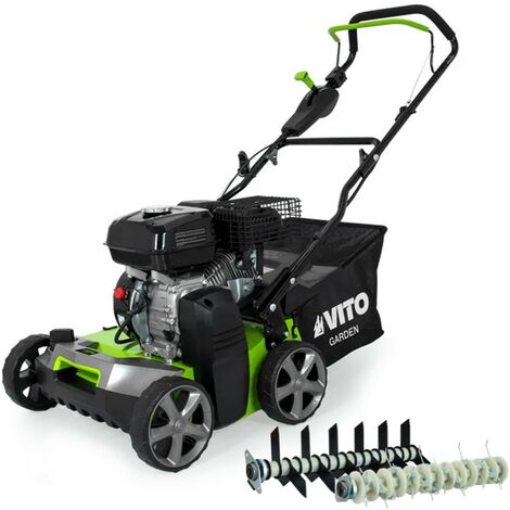 Vito – Scarificateur thermique 5,4 CV – Double fonction scarificateur & démousseur – Surface jusqu'à 2000 m² – Largeur de coupe 40 cm – Bac 45L