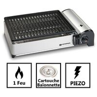 Barbecue gaz portable à gaz KEMPER 1.9 KW compact plaque anti adhesive table balcons terrasses camping table