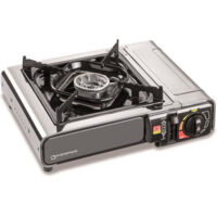 Kemper – Réchaud à gaz portable 2200W – 1 feu – Allumage piezo – Acier inoxydable – Système de sécurité avancé – Mallette de transport