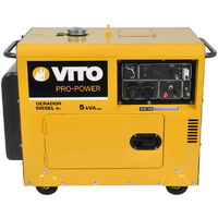 Groupe électrogène 5 KVA VITO Pro Power 4500W 416 CM3 - 9PS Monophasé DIESEL Silencieux 14.5 litres E STARTER