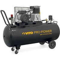 Vito – Compresseur d'air à courroie 200L 4CV 3KW 10 bar – Débit 400L/min – Moteur lubrifié – Pour travaux intensifs