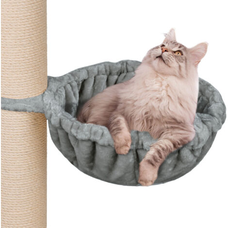 HAPPYPET Universal XXL Liegemulde für Kratzbaum Ø 45 cm - Schlafmulde für große Katzen, Maine Coon, Stabil bis 20 kg Traglast, Hängematte, Katzenliege, Katzenmulde  Grau