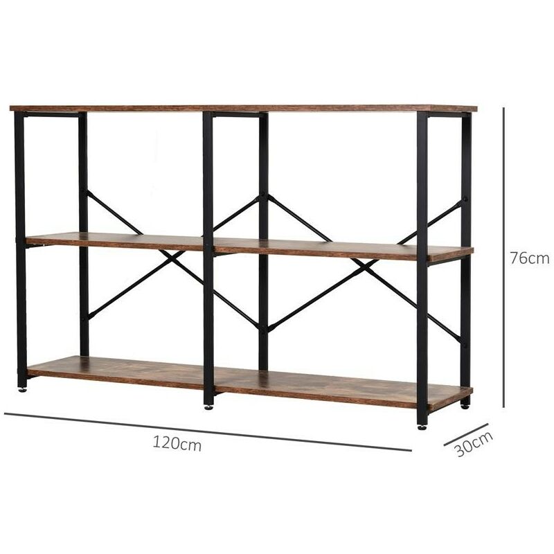 Il numero 1 del risparmio-SCAFFALE STILE INDUSTRIAL 3 LIVELLI STRUTTURA IN  ACCIAIO 120 X 30 X 76 CM