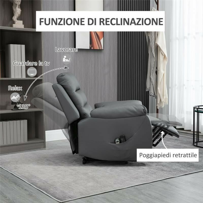 POLTRONA ALZAPERSONA RECLINABILE FINO A 135° 91 X 86 X 101 CM