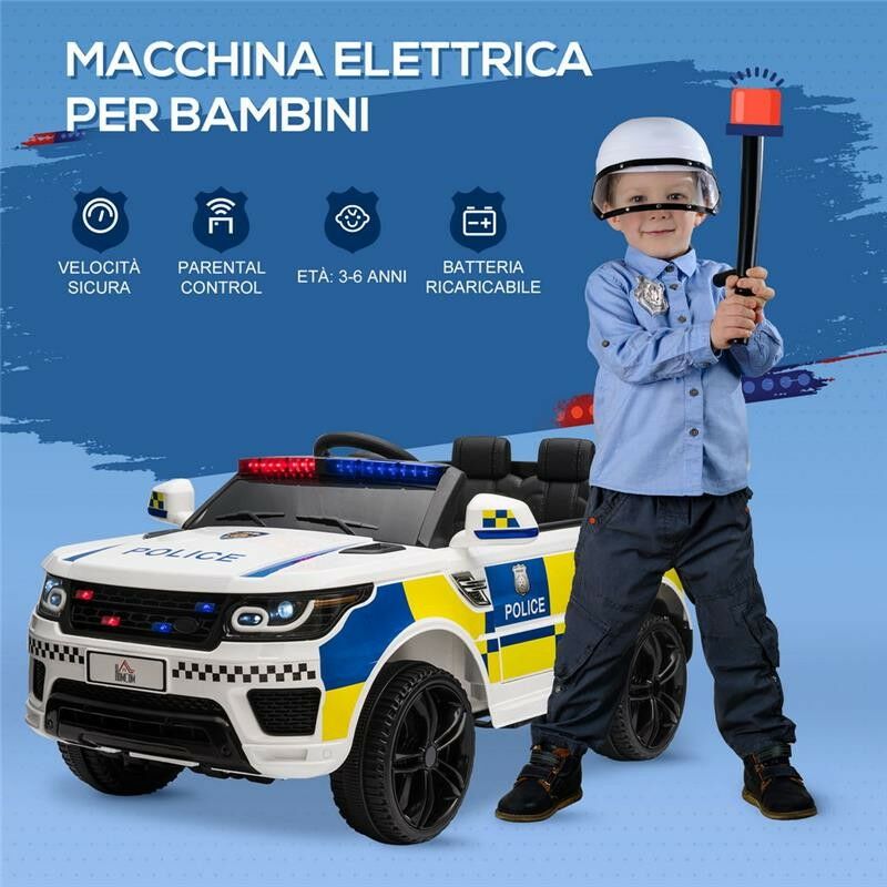 MACCHINA ELETTRICA PER BAMBINI CON TELECOMANDO BIANCA