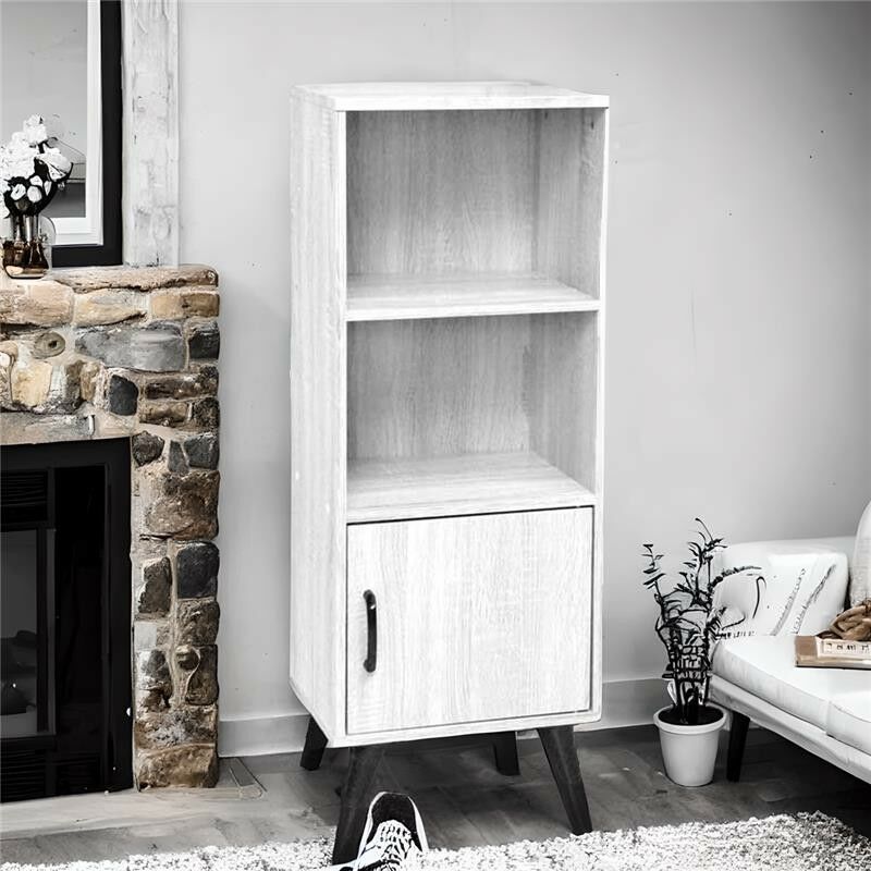 ARES MOBILE IN LEGNO PORTA OGGETTI CON 1ANTA 40 X 30 X 97 CM BIANCO